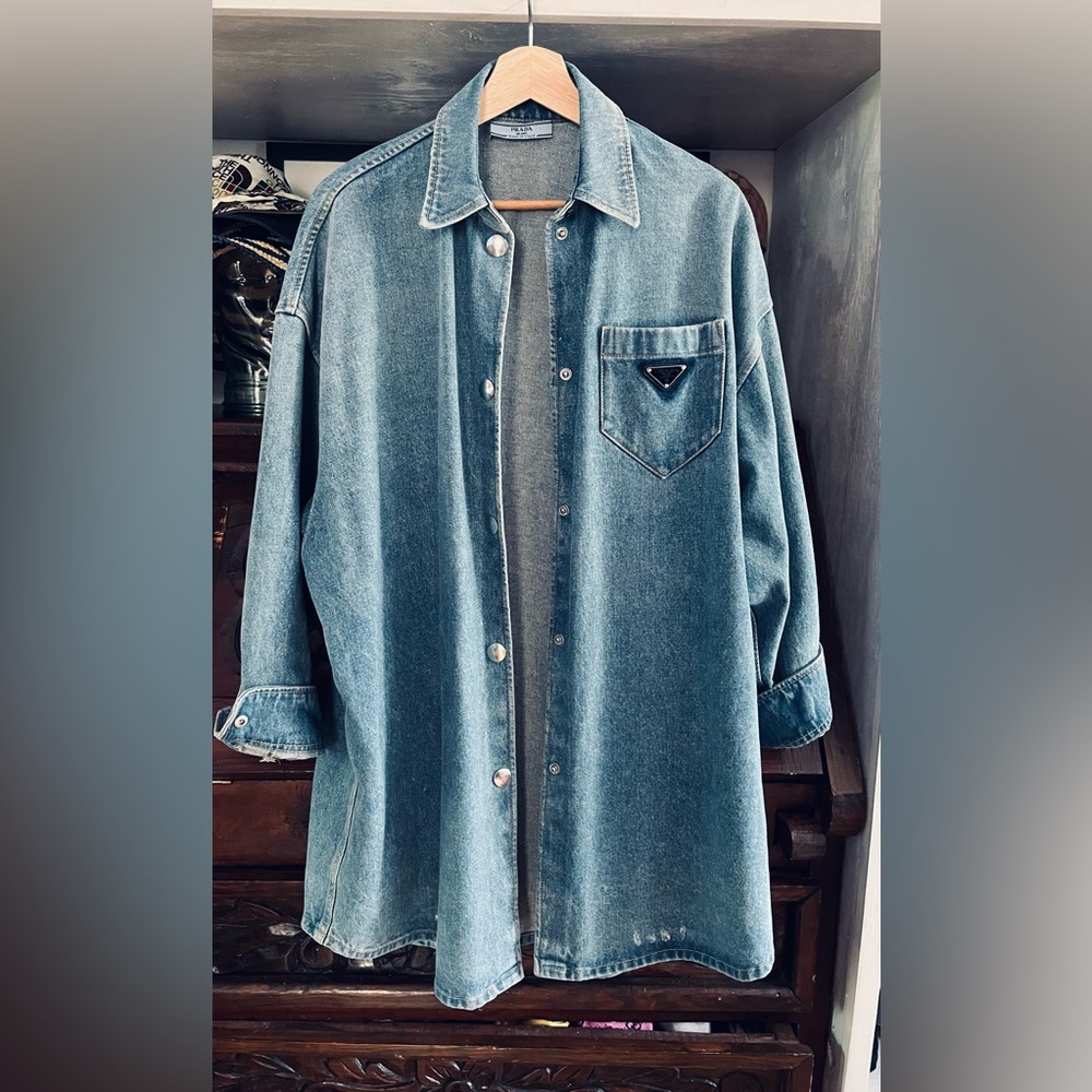 Oversized organic denim shirt